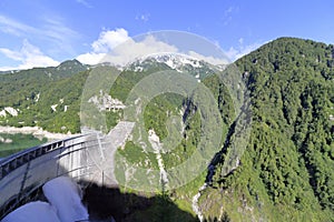 Discharge from Kurobe dam in Toyama