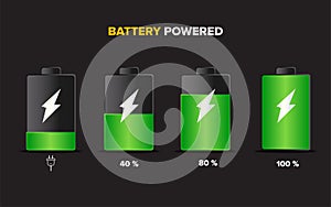 Discharged and fully charged battery smartphone