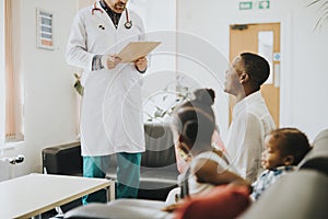 Discharged patient talking to a doctor