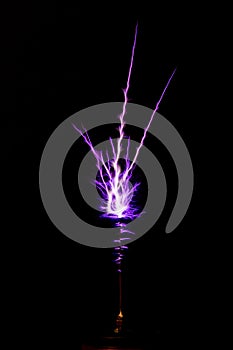 Discharges on a black background