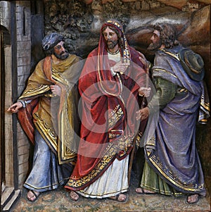 The disciples encounter Jesus on the road to Emmaus