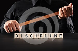 Discipline in business workplace or in school classroom concept