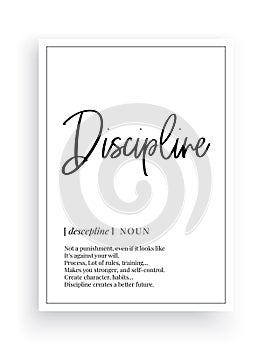 Discipline, vector, Minimalist poster design