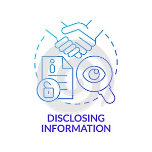 Disclosing information blue gradient concept icon photo