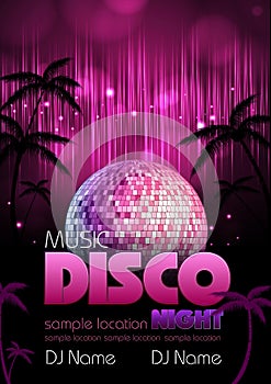 Disco background. Disco poster