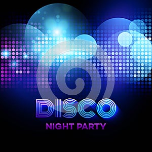 Disco background with discoball. Vector