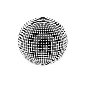 Disco ball black and white illustration
