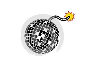 Disco ball Bomb Vector icon Disco ball Vector icon Disco ball Vector icon. Party. Dj. Night Club. Mirror glitter disco ball