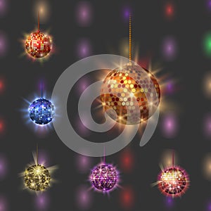 Disco ball discotheque music party night club dance equipment vector illustration.