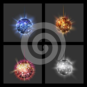 Disco ball discotheque music party night club dance equipment vector illustration.