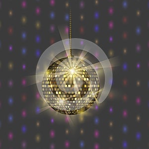 Disco ball discotheque music party night club dance equipment vector illustration.