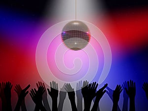 Disco ball and hands