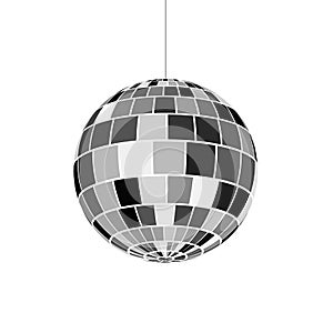 Disco ball icon. Nightlife of 70s. Retro disco party. Vector illustration