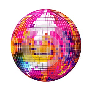 Disco ball icon. Party. Dj. Night Club. Mirror glitter disco ball