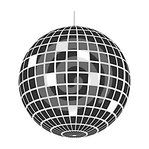 Disco ball icon. Shining nightclub party mirror sphere. Dance music event discoball. Retro mirrorball in 70s or 80s
