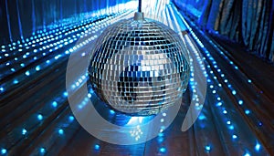 Disco ball in a night club. Generated with AI