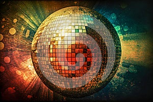 Disco ball in a nightclub. Generative AI