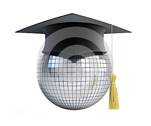 Disco ball school graduation cap