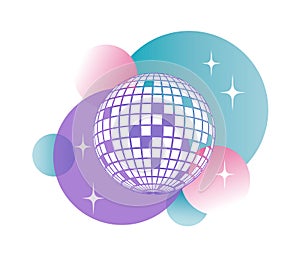 Disco ball Vector icon Disco ball Vector icon Disco ball Vector icon. Party. Dj. Night Club. Mirror glitter disco ball