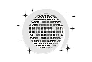 Disco ball Vector icon Disco ball Vector icon Disco ball Vector icon. Party. Dj. Night Club. Mirror glitter disco ball.