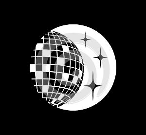 Disco ball Vector icon Disco ball Vector icon Disco ball Vector icon. Party. Dj. Night Club. Mirror glitter disco ball