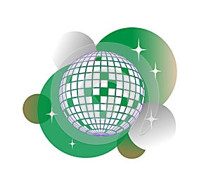 Disco ball Vector icon Disco ball Vector icon Disco ball Vector icon. Party. Dj. Night Club. Mirror glitter disco ball