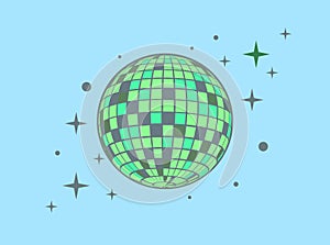 Disco ball Vector icon Disco ball Vector icon Disco ball Vector icon. Party. Dj. Night Club. Mirror glitter disco ball