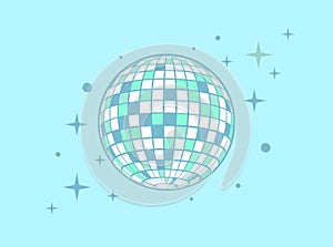 Disco ball Vector icon Disco ball Vector icon Disco ball Vector icon. Party. Dj. Night Club. Mirror glitter disco ball