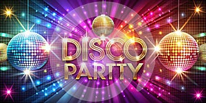 Disco Balls with Rays of Light for Background