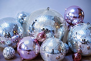 Disco balls in a party