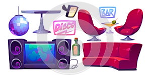 Disco bar furniture and equipment set