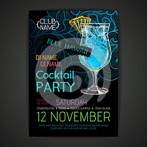 Disco cocktail party poster