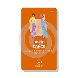 Disco Dance Retro Style Party In Nightclub Vector