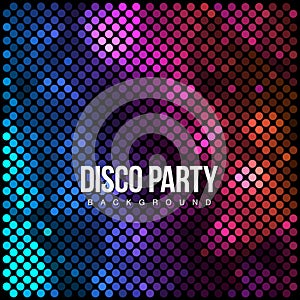 Disco Digital background. Abstract multicolor music disco party events background.