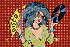 Disco diva retro lady