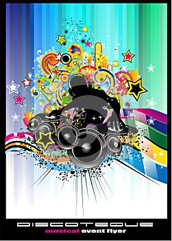 Disco Event Background with colorful elements