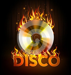 Disco fire background. Disck