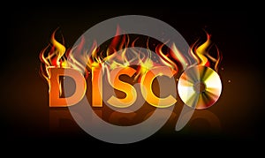 Disco fire background. Disck
