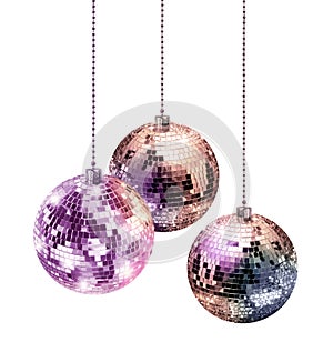 Disco glitter mirror Christmas balls