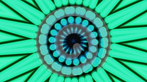 Disco kaleidoscopic VJ background neon lights, fast moving, for party or concert