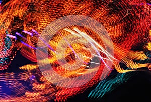 Disco lights synth wave vapor neon funfair fairground ride, Night colors of the amusement park lo-fi