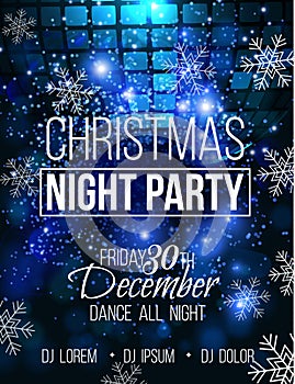 Disco night party vector poster