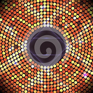 Disco party background. Ball, nightclub and nightlife, bright and shine sphere, vector