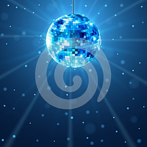 Disco party background. Music dance vector design for advertise. Disco ball flyer or poster design promo