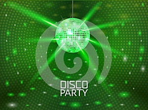 Disco party background. Music dance vector design for advertise. Disco ball flyer or poster design promo