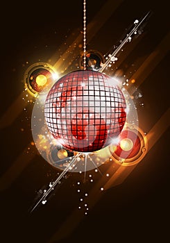 Disco Party Ball Music Background