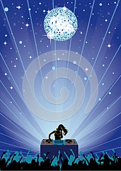 Disco Party Flyer DJ Disco Ball