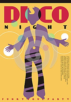 Disco party pop art style poster design idea