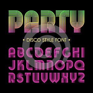 Disco party style font