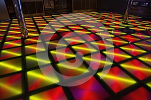 Disco style dance floor in an indoor dance hall